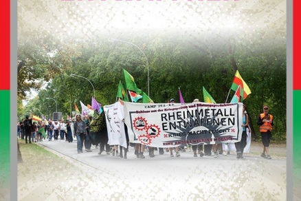 Plakat 2019 Rheinmetall Entwaffnen Camp Rheinmetall Entwaffnen Camp Unterlüß Aktionstage Solidarität mit Rojava