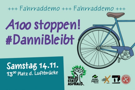 Fahrrademo in Berlin Fahrraddemo #DanniBleibt